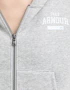 Under Armour суичър с цип и качулка дамски с памук Icon сив 6010978