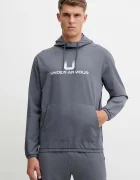 Under Armour Суичър Unstoppable мъжки в сиво с качулка с принт 6003864