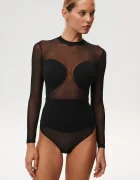 Undress code Боди All-Nighter Bodysuit в черно с изчистен дизайн 833
