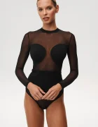 Undress code Боди All-Nighter Bodysuit в черно с изчистен дизайн 833