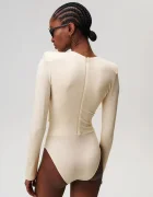 Undress code Боди American Beauty Bodysuit в бежово с изчистен дизайн 1150