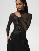 Undress code боди дамско Fine Jewel Bodysuit Thong черно 1303