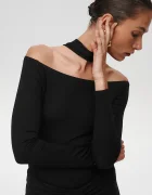 Undress code Боди Drunk in Love Bodysuit в черно с изчистен дизайн 820
