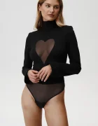Undress code Боди Heart Out Bodysuit Classic в черно с изчистен дизайн 840