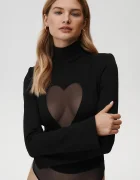 Undress code Боди Heart Out Bodysuit Classic в черно с изчистен дизайн 840
