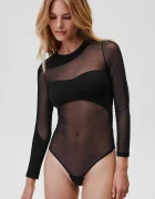 Undress code Боди No Promises Bodysuit Thong в черно с изчистен дизайн 819