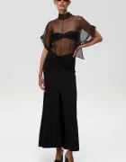 Undress code Копринено боди Pirouette Bodysuit в черно с изчистен дизайн 1122