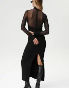 Undress code Рокля в черно дълга с кройка по тялото 1061