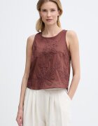 United Colors of Benetton Блуза дамска от памук кафява 5RWNDQ0EJ