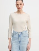 United Colors of Benetton блуза с дълги ръкави дамска от памук бежова 3GA8D10C4
