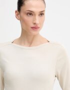 United Colors of Benetton блуза с дълги ръкави дамска от памук бежова 3GA8D10C4