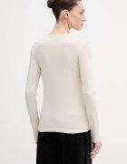 United Colors of Benetton блуза с дълги ръкави дамска от памук бежова 3GA8E16G0