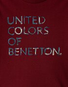United Colors of Benetton блуза с дълги ръкави дамска от памук бордо 3ATNG10NK