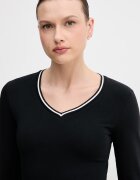 United Colors of Benetton блуза с дълги ръкави дамска от памук черна 3ECMD4026