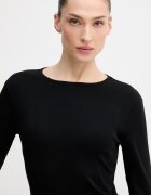 United Colors of Benetton блуза с дълги ръкави дамска от памук черна 3GA8D10CF