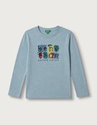 United Colors of Benetton блуза с дълги ръкави дамска от памук тюркоазена 3ATNG10NK