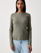 United Colors of Benetton блуза с дълги ръкави дамска от памук зелена 3GA8D10CF