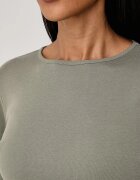 United Colors of Benetton блуза с дълги ръкави дамска от памук зелена 3GA8D10CF