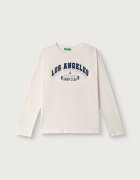 United Colors of Benetton блуза с дълги ръкави за деца от памук бежова 3096C10LF