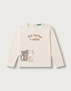 United Colors of Benetton блуза с дълги ръкави за деца от памук бежова 3I1XG10FK