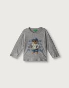 United Colors of Benetton блуза с дълги ръкави за деца от памук сива 3I1XG10NL