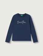 United Colors of Benetton блуза с дълги ръкави за деца от памук тъмносиня 3ATNC10U8