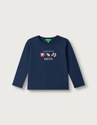 United Colors of Benetton блуза с дълги ръкави за деца от памук тъмносиня 3ATNG10NI