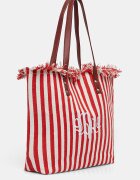 United Colors of Benetton чанта tote дамска от памук червена 6O4LVY02N