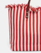 United Colors of Benetton чанта tote дамска от памук червена 6O4LVY02N