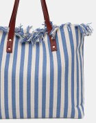 United Colors of Benetton чанта tote дамска от памук синя 6O4LVY02N