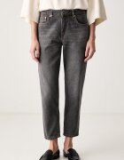 United Colors of Benetton дънки mom fit дамски сиви 4OHWDF02Z