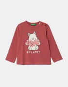 United Colors of Benetton Детска блуза с дълги ръкави в розово 3P4ZG10FV