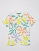 United Colors of Benetton Детска памучна тениска с яка