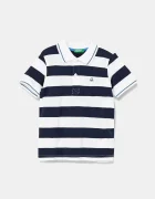 United Colors of Benetton Детска памучна тениска с яка