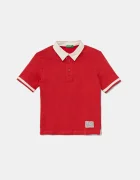 United Colors of Benetton Детска памучна тениска с яка