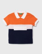 United Colors of Benetton Детска памучна тениска с яка
