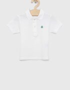 United Colors of Benetton Детска памучна тениска с яка в бежово с изчистен дизайн