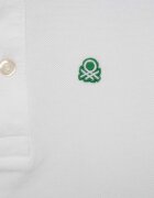 United Colors of Benetton Детска памучна тениска с яка в бежово с изчистен дизайн