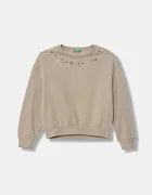 United Colors of Benetton Детски суичър в бежово с принт 3J73C10RA