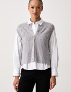 United Colors of Benetton елек дамски с добавен кашмир сив 1S9ZD5033