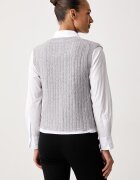 United Colors of Benetton елек дамски с добавен кашмир сив 1S9ZD5033