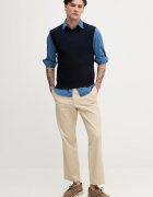 United Colors of Benetton елек мъжки от памук тъмносин 1098U401R
