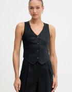 United Colors of Benetton елек с едноредно закопчаване дамски от лен черен 2AGHDJ014