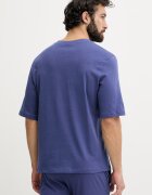 United Colors of Benetton горнище на пижама мъжко памучно тъмносиньо 3VR54M02A
