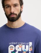 United Colors of Benetton горнище на пижама мъжко памучно тъмносиньо 3VR54M02A