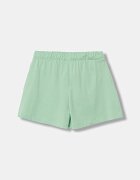 United Colors of Benetton Къс панталон тип анцуг за деца от памук зелен с висока талия 3BL0C903I