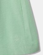 United Colors of Benetton Къс панталон тип анцуг за деца от памук зелен с висока талия 3BL0C903I