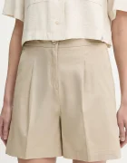 United Colors of Benetton Къс панталон в бежово с изчистен дизайн с висока талия 40FAD901U
