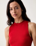 United Colors of Benetton къс топ дамски от памук с еластан червен 3O4YDH01E