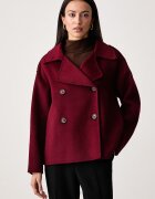 United Colors of Benetton късо палто дамско с вълна червено 28F7DN0AM